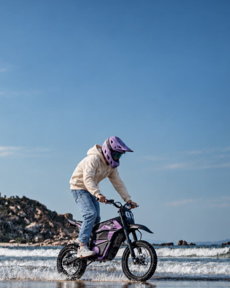 Rider enjoying an electric dirt bike