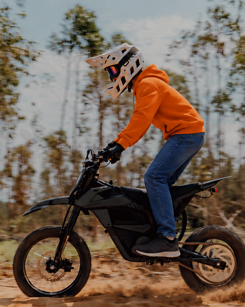 Rider enjoying an electric dirt bike