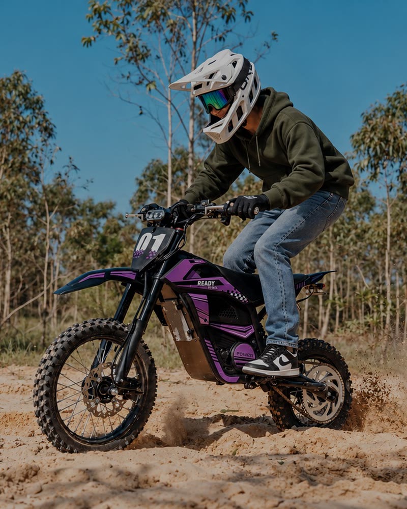 Rider enjoying an electric dirt bike